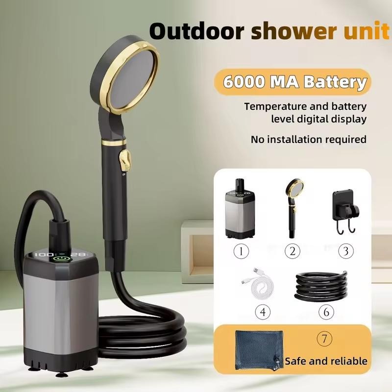 Outdoor Camping Shower - Портативный электрический душ для улицы, комплект