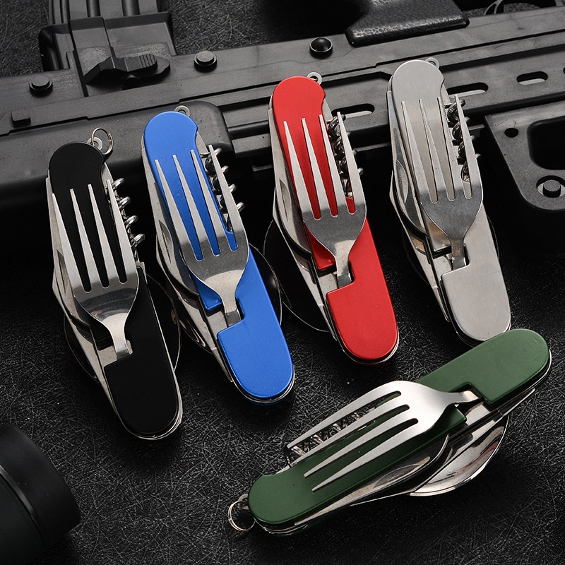 Outdoor Camping Utensils - Складная посуда 4 в 1, съемная