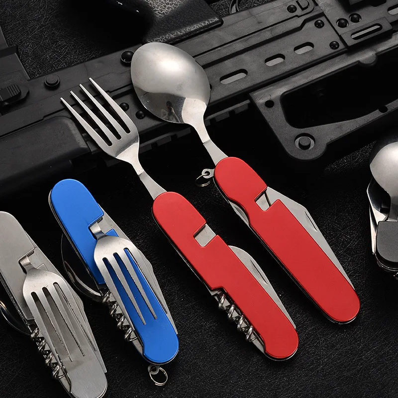 Складная посуда 4 в 1, съемная – обзор и цена Outdoor Camping Utensils