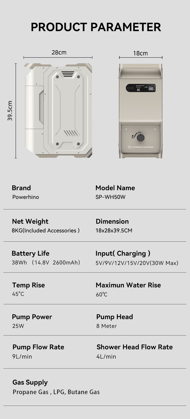 Портативный водонагреватель Po – обзор и цена Outdoor Camping Shower