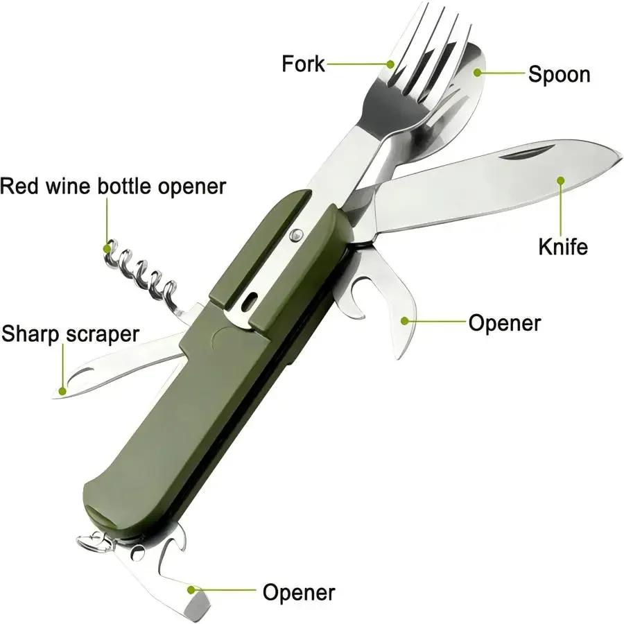 Набор для кемпинга 5-в-1 из не – обзор и цена Outdoor Camping Utensils