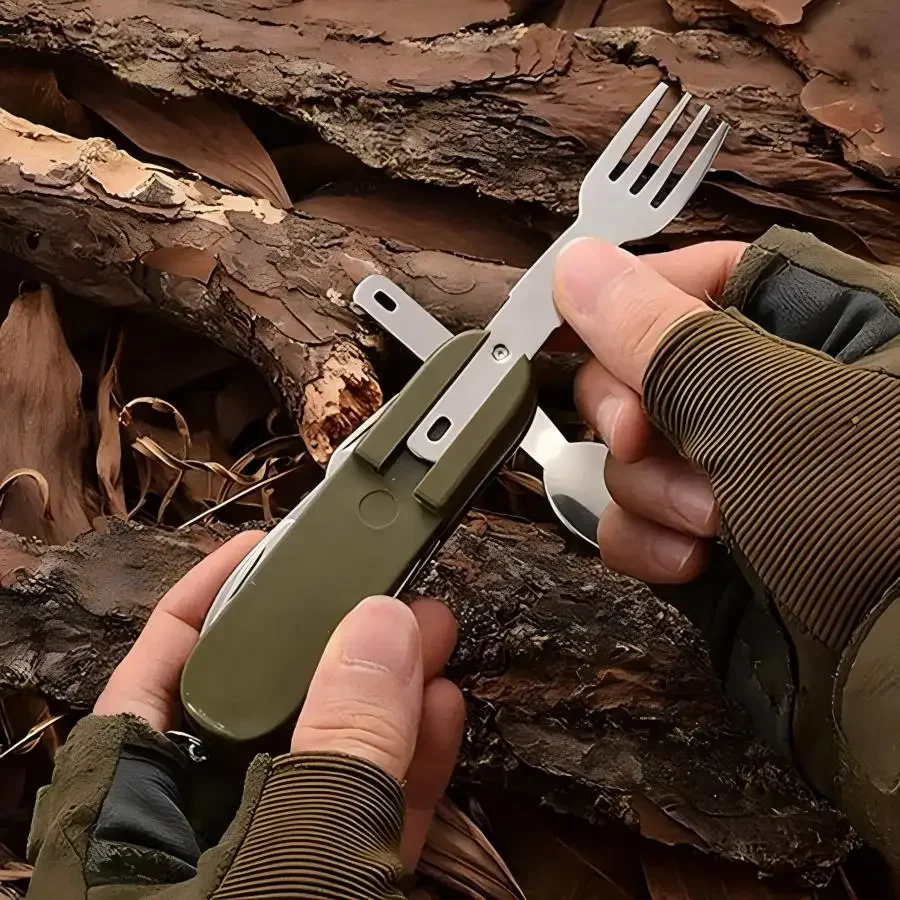 Набор для кемпинга 5-в-1 из не – обзор и цена Outdoor Camping Utensils
