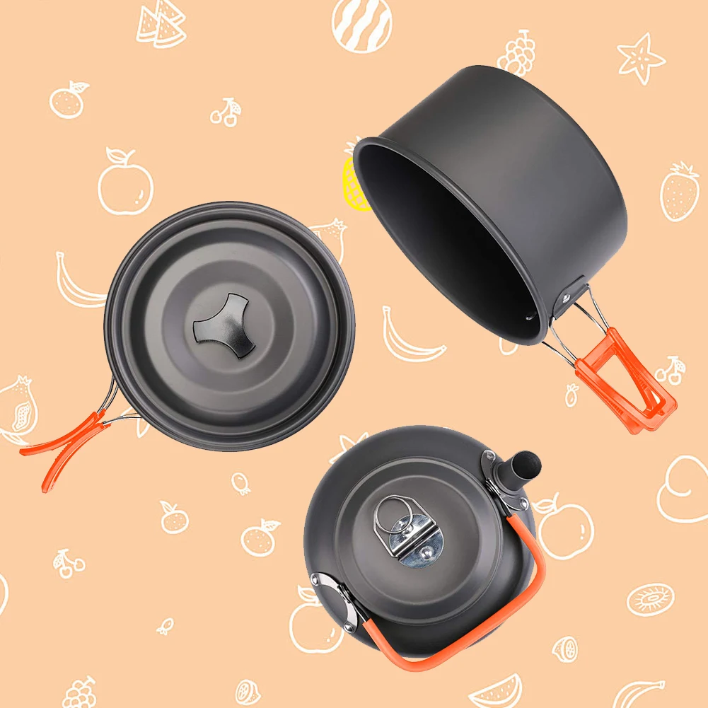 Набор походной посуды: чайник, – обзор и цена Outdoor Camping Utensils